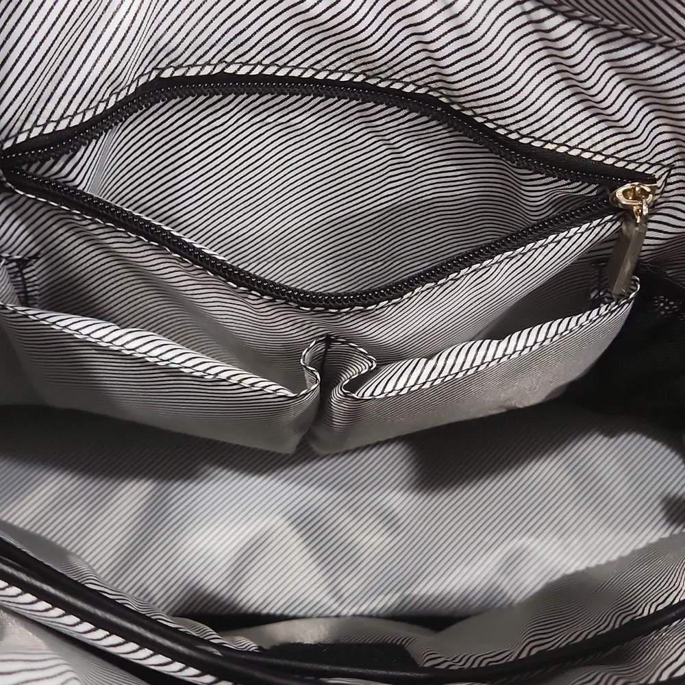 Kenneth Cole Black Quilted Chevron Laptop Travel Work Tote Bag NEVER USED
